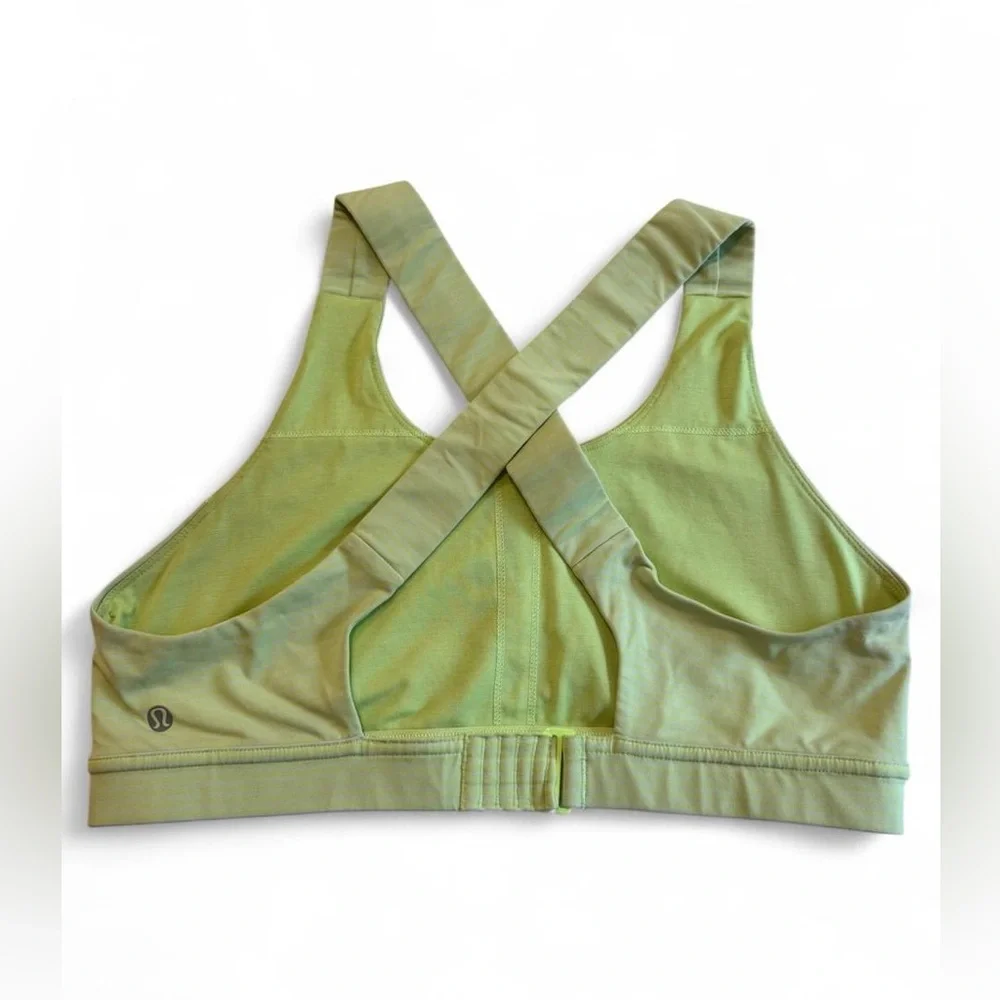 ✅ Lululemon All Sport Bra Adjustable Hyper Stripe Mint Zest Medium Support